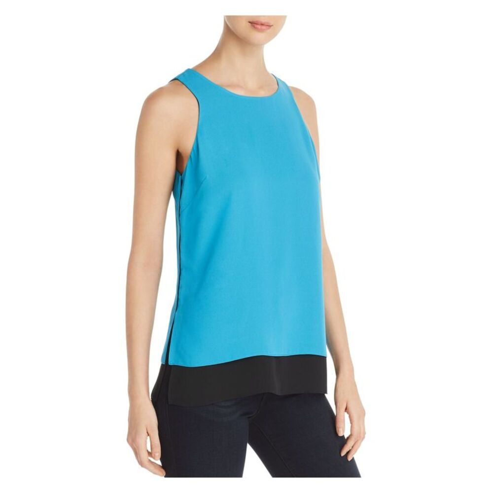 LE GALI Womens Tie Sleeveless Jewel Neck Top